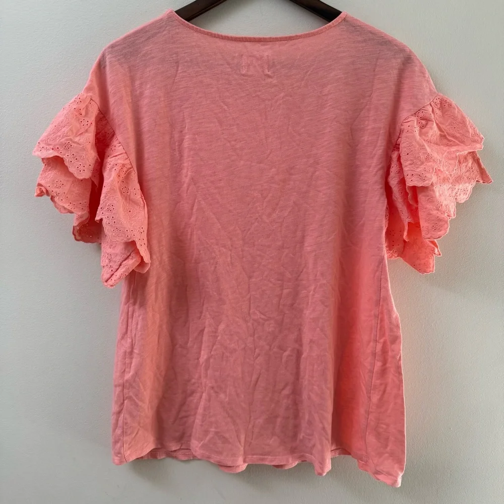 Isabel Maternity Pink Ruffle Sleeve Top - Picture 7 of 7